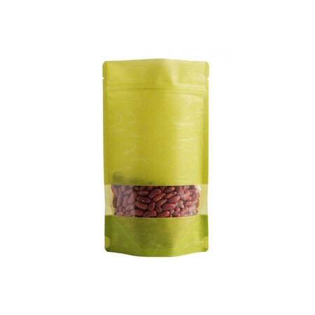 Sealer Sales 4oz (110g) Rice Paper Stand Up Zip Pouches, Lime Green, 1,000pcs/case, 1000PK PAU4Z07-NZ